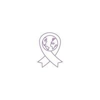 violett värld cancer dag 4 januari. vektor ikon