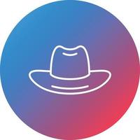 Cowboy-Hut-Linie Farbverlauf Kreis Hintergrundsymbol vektor