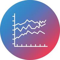 fylld Graf linje lutning cirkel bakgrund ikon vektor