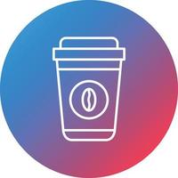 Kaffee zum Mitnehmen Linie Farbverlauf Kreis Hintergrundsymbol vektor