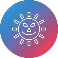 Sonne mit Gesichtslinie Farbverlauf Kreis Hintergrundsymbol vektor