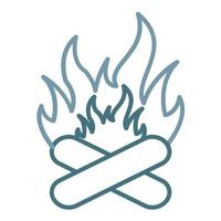 Lagerfeuerlinie zweifarbiges Symbol vektor