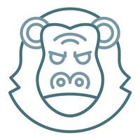 Orang-Utan-Linie zweifarbiges Symbol vektor