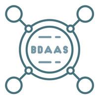 bdaas-Linie zweifarbiges Symbol vektor