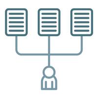 zweifarbiges Symbol für die Zeile des HR-Informationssystems vektor