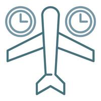 Jetlag-Linie zweifarbiges Symbol vektor