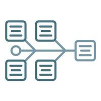 Fishbone-Diagrammlinie zweifarbiges Symbol vektor