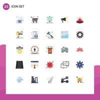 Satz von 25 kommerziellen flachen Farben Pack für Kanada Cap Plan Hat Seo editierbare Vektordesign-Elemente