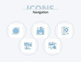 Navigation blau Icon Pack 5 Icon-Design. Straße. Lage. GPS. Stift. Lage vektor