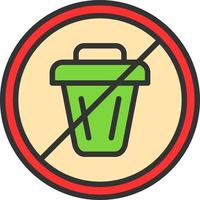 Kein Littering-Vektor-Icon-Design vektor