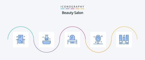 Beauty Salon Blue 5 Icon Pack inklusive Salon. Hand. Salon. Schönheit. Kommode vektor
