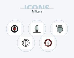 militär linje fylld ikon packa 5 ikon design. soldat. militär. armén. bricka. mål vektor