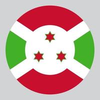 flache kreisförmige illustration der burundi-flagge vektor