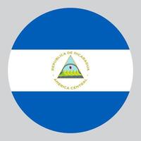 Flache kreisförmige Illustration der Nicaragua-Flagge vektor