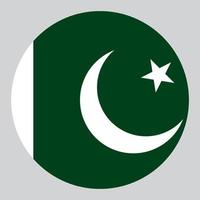 platt cirkel formad illustration av pakistan flagga vektor