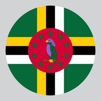 platt cirkel formad illustration av dominica flagga vektor