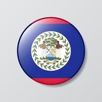 Hochglanz-Knopf kreisförmige Illustration der Belize-Flagge vektor