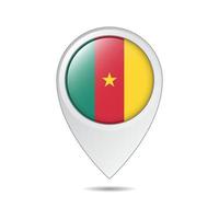 Karta plats märka av cameroon flagga vektor