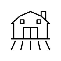 Farm Building Icon Flat Line Style Vector für Grafik- und Webdesign