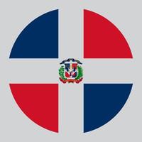 platt cirkel formad illustration av Dominikanska republik flagga vektor