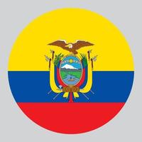 flache kreisförmige illustration der ecuador-flagge vektor