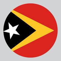 Flache kreisförmige Darstellung der Osttimor-Flagge vektor