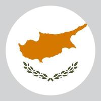 flache kreisförmige illustration der zypern-flagge vektor