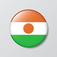 glänzende Knopfkreis geformte Illustration der Niger-Flagge vektor