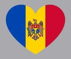 Flache herzförmige Illustration der moldauischen Flagge vektor
