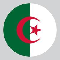 Flache kreisförmige Darstellung der algerischen Flagge vektor
