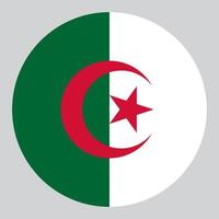 platt cirkel formad illustration av algeriet flagga vektor