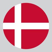 platt cirkel formad illustration av Danmark flagga vektor
