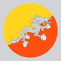 platt cirkel formad illustration av bhutan flagga vektor