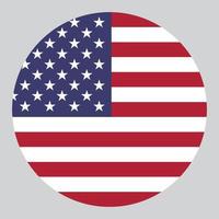 flache kreisförmige illustration der usa-flagge vektor