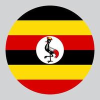 Flache kreisförmige Illustration der Uganda-Flagge vektor