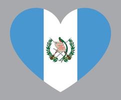 flache herzförmige illustration der guatemala-flagge vektor