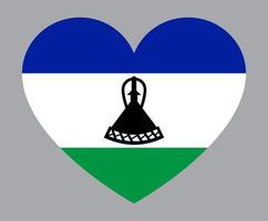 flache herzförmige illustration der lesotho-flagge vektor