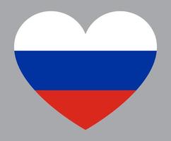 platt hjärta formad illustration av ryssland flagga vektor