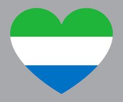 flache herzförmige illustration der sierra leone flagge vektor