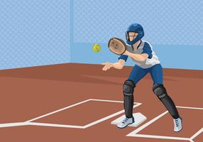 Softball Catcher Illustration kostenlose Vektor
