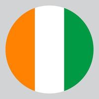 flache kreisförmige Darstellung der Elfenbeinküstenflagge vektor