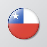 Hochglanz-Knopf kreisförmige Abbildung der Chile-Flagge vektor