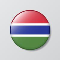 Hochglanz-Knopf kreisförmige Abbildung der Gambia-Flagge vektor