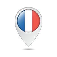 Kartenstandort-Tag der französischen Flagge vektor