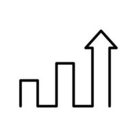 tillväxt finansiera ikon platt linje stil vektor för grafisk och webb design