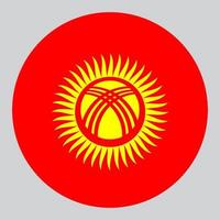 platt cirkel formad illustration av kyrgyzstan flagga vektor