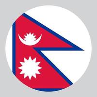 platt cirkel formad illustration av nepal flagga vektor