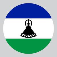 flache kreisförmige illustration der lesotho-flagge vektor