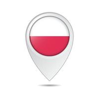 Kartenstandort-Tag der polnischen Flagge vektor