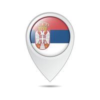 Kartenstandort-Tag der serbischen Flagge vektor